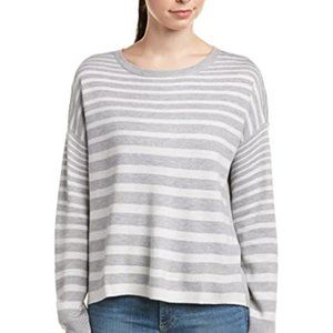 NWT Splendid Women Cross Back Sweater Gray and White Cashmere Size M $200 E063